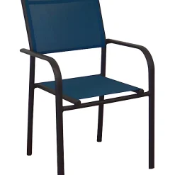 Castorama Fauteuil De Jardin En Aluminium Et Toile Proloisirs Duca Graphite Et Bleu