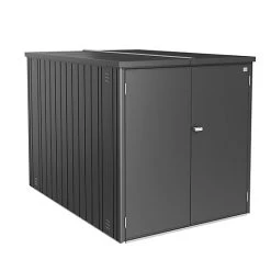 Castorama MiniGarage Métal Biohort 203 X 122 X H.145 Cm Gris Foncé Métallique