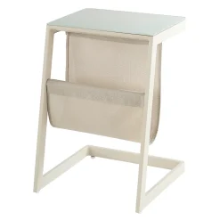 Castorama Table De Jardin En Métal Et Verre GoodHome Santorin Peyote 40 X 38 Cm