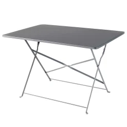 Castorama Table De Jardin En Métal GoodHome Saba Gris 70 X 110 Cm