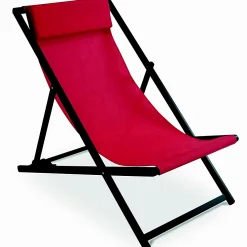 Castorama Transat Alu Et Textilène Santiago Rouge